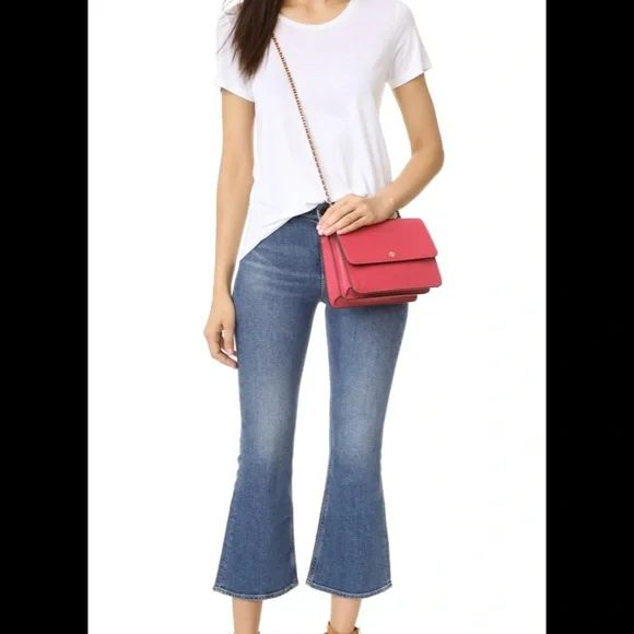 Tory Burch Silver Gray Crossbody Bag with Chain Strap - Picture 6 of 7